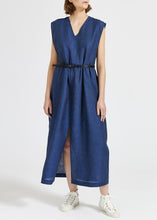 Load image into Gallery viewer, APRON LINEN Dress // Indigo