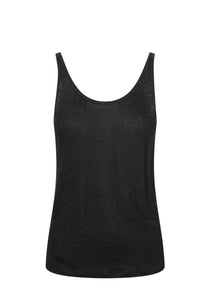 LINEN BASIC Tank // Black