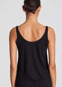 LINEN BASIC Tank // Black