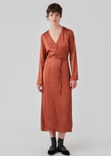 Load image into Gallery viewer, SATIN WRAPPED Dress // Maple