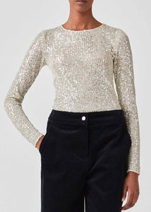 SEQUINS Top // Silver