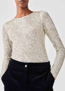 SEQUINS Top // Silver