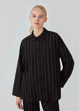 Load image into Gallery viewer, STRIPED LINEN Top // Black