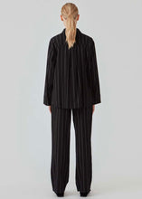 Load image into Gallery viewer, STRIPED LINEN Top // Black