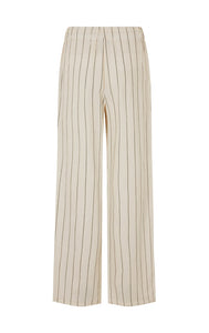 STRIPED LINEN Pants // Cream