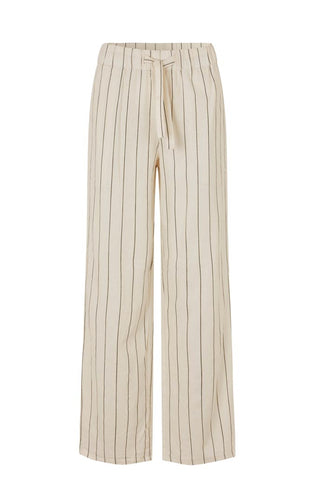 STRIPED LINEN Pants // Cream