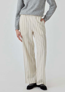 STRIPED LINEN Pants // Cream