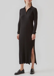 RIB MIDI Dress // Black