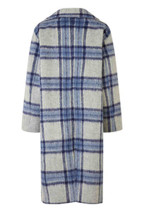 SOFT CHECKERED Coat // Blue pearl check