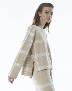 PLAIDS BOXY Top // Eggshell