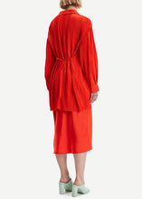 Load image into Gallery viewer, PLEATED SHIRT Dress // Orange com