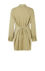 PLEATED SHIRT Dress // Sage