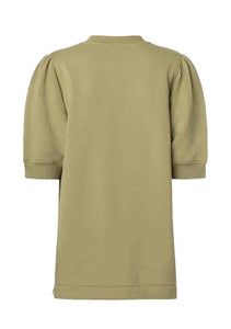 PUFF SHORT SLEEVE SWEATSHIRT Top // Covert green