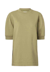 PUFF SHORT SLEEVE SWEATSHIRT Top // Covert green