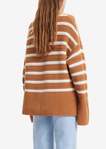 STRIPED JUMPER Knit // Brown sugar