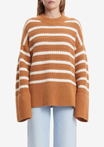 STRIPED JUMPER Knit // Brown sugar