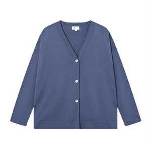 COTTON SILK Cardigan // Thunder blue