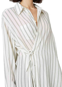 WRAP RELAXED Top // Green stripe