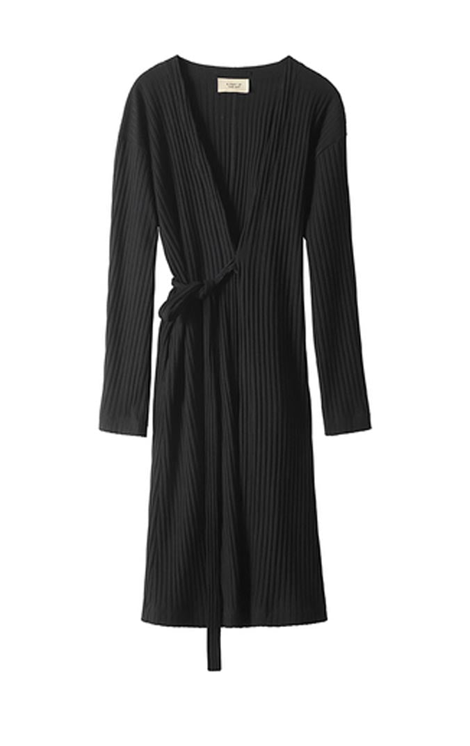 RIB WRAP Kimono // Black